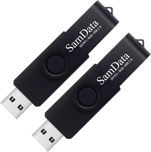 SamData Paquete de 2 unidades flash USB de 8 GB, unidades de memoria USB de 8 GB con luz LED para almacenamiento y copia de seguridad (paquete de 2,