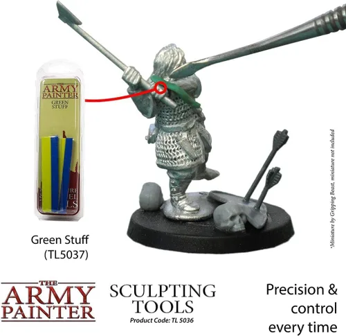 Miniatura 6 de The Army Painter Herramientas de escultura - Juego con tres herramientas de acero inoxidable de doble extremo, herramientas de polímero para modelar