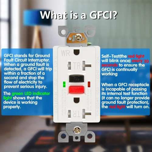 Miniatura 3 de POWAWINI GFCI - Toma de corriente de 20 amperios, certificación UL, receptáculos GFI de autocomprobación, resistente a manipulaciones, resistente a