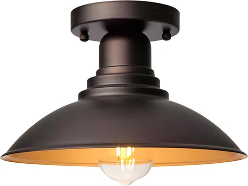 Miniatura 7 de Luz de Granero de Cuello de Ganso de Bronce Rústica Estilo Granja, Iluminación de Tocador de Cabaña Interior con Casquillo Base E26, Aplique