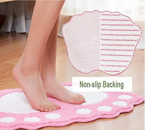 Miniatura 6 de MIFXIN Alfombra de baño con pies grandes, antideslizante, suave, absorbente, alfombra de área (rosa, 16 x 24 pulgadas)