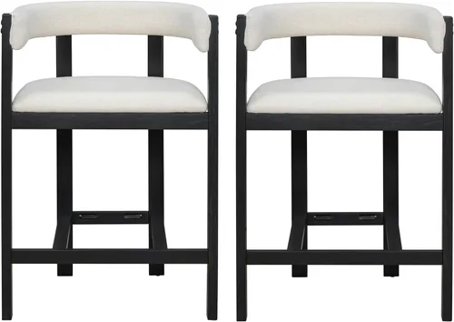 Miniatura 4 de Christopher Knight Home Rylan - Juego de 2 taburetes tapizados de tela moderna en forma de U para comedor, altura de encimera, taburete de madera