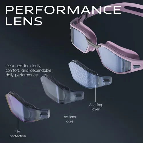 Miniatura 4 de Gafas de natación polarizadas unisex para mujeres, hombres, niños y niñas, 100% antivaho y anti-UV Azul
