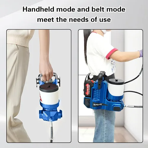 Miniatura 6 de Pulverizador de pintura sin aire de alta presión, modo dual inalámbrico/eléctrico de 1.2L, 6 velocidades ajustables, manguera de 70 pulgadas