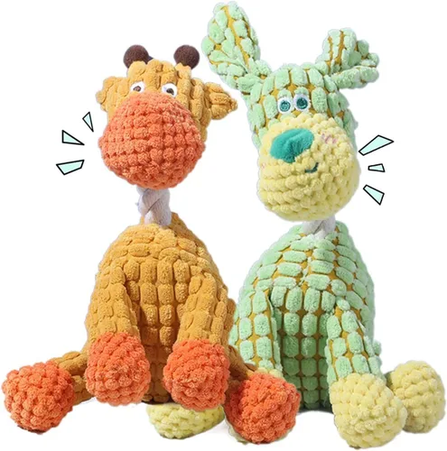 Miniatura 15 de Juguetes para perros, juguete de peluche indestructible, juguetes para perros para masticadores agresivos, juguete chirriante para masticar perros