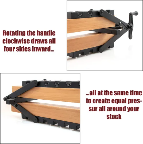 Miniatura 6 de Peachtree Woodworking Supply Paquete de 2 abrazaderas de presión de 4 vías para sujetar paneles desde todas las direcciones. Para carpinteros