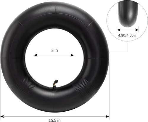 Miniatura 5 de YeYouC Tubo interior de repuesto para neumáticos de alta resistencia de 4.80-8/4.00-8 pulgadas, tubo interior de 4.80/4.00-8 con válvula en ángulo