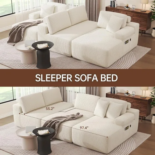 Miniatura 3 de DURASPACE Sofá de nube sin huesos, sofá modular en forma de U de 126 pulgadas para sala de estar, sofá modular de asiento profundo de gran
