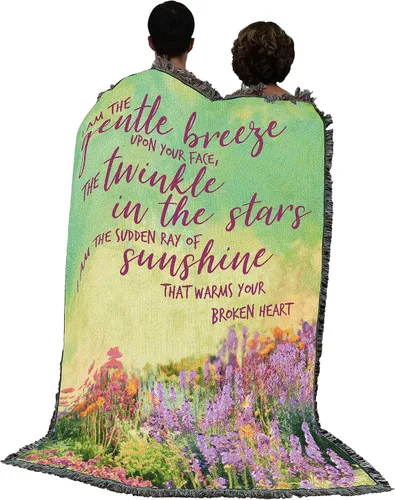 Miniatura 3 de Pure Country Weavers Manta con texto en inglés "I Am The Gentle Breeze Upon Your Face" con diseño de flores, para regalo de duelo y condolencia