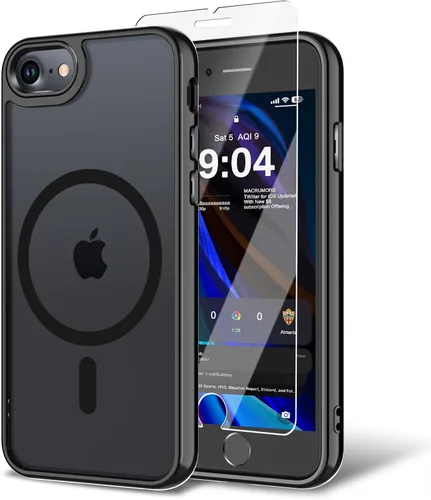 Miniatura 162 de Funda para iPhone 11 con protector de pantalla, compatible con MagSafe, ultra delgada, translúcida, mate, a prueba de golpes, color negro