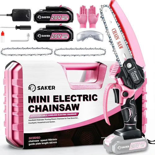Miniatura 12 de Saker Mini motosierra, motosierra eléctrica portátil de 6 pulgadas, inalámbrica, pequeña motosierra de mano para ramas de árboles, patio, hogar