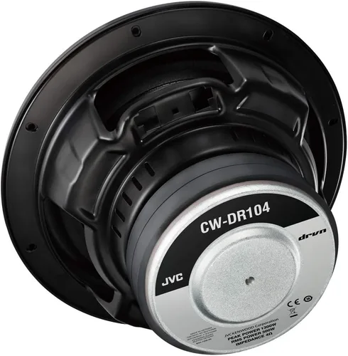 Miniatura 2 de JVC CW-DR124/104 DRVN Subwoofer de audio para automóvil de 4 ohmios y 350 vatios, individual (negro) con punzón confiable de baja frecuencia