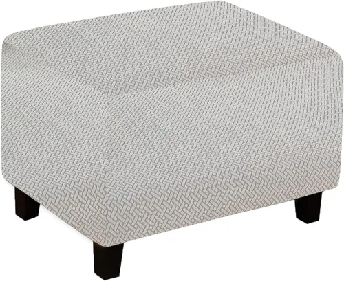 Funda otomana de sofá resistente al desgaste, fundas otomanas rectangulares elásticas, funda para taburete de pies, fundas de taburete extraíbles