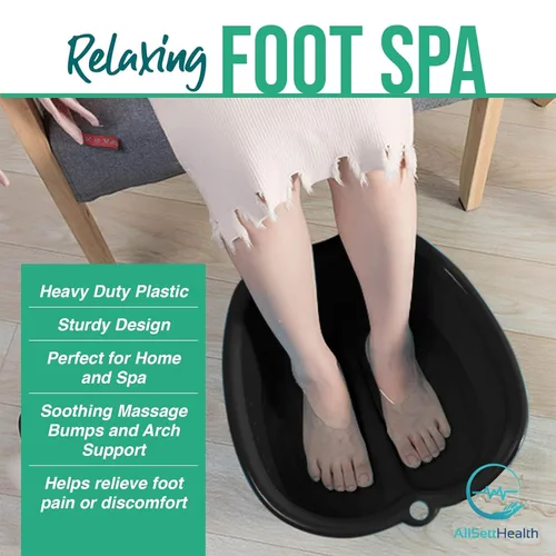 Miniatura 4 de Cuenca de baño para remojar pies – Tamaño grande para remojar pies Pedicura y masajeador bañera para tratamiento de spa en el hogar Callo, Negro