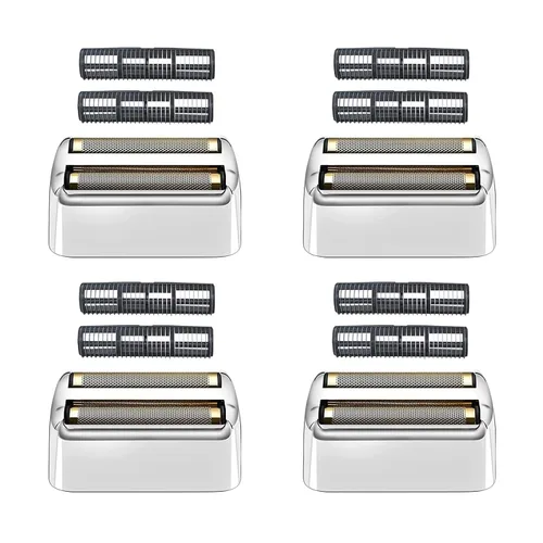4 piezas de papel de repuesto y cortadores compatibles con la afeitadora BaBylissPRO de doble lámina, lámina de repuesto compatible con la Plateado