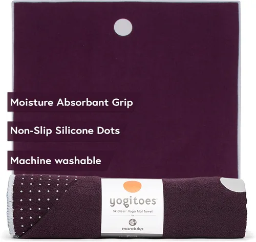 Miniatura 6 de Manduka Yogitoes Toalla para Esterilla de Yoga Caliente - 71" Agarre Activado por Humedad Protuberancias de Silicona Patentadas Altamente