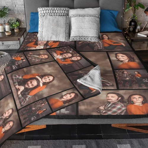 Miniatura 3 de Manta personalizada con fotos, manta personalizada con fotos para parejas, papá, mamá, niños, perros, amigos, cumpleaños, boda, Navidad, Año Nuevo