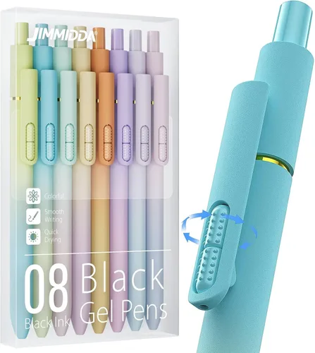 Miniatura 18 de 16 bolígrafos de gel negros - 0.7mm de punta media, bolígrafos de tinta negra Escritura suave - Bolígrafo retráctil de secado rápido para hombres