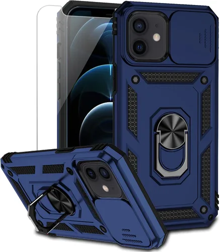 Miniatura 16 de Funda para iPhone 12 Mini con cubierta para lente de cámara, protector de pantalla HD, doble capa de protección contra caídas de grado militar