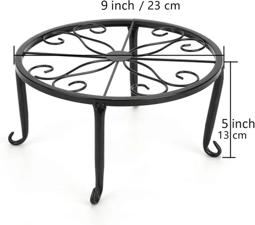 Miniatura 2 de Tosnail Paquete de 4 soportes de metal para plantas, estante de soporte para macetas, soportes para macetas, soporte para macetas de hierro