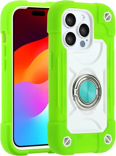 Miniatura 115 de MARKILL Funda compatible con iPhone 15 de 6.1 pulgadas con soporte integrado, [grado militar resistente de cuerpo completo] protección contra Rosa