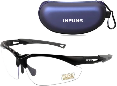 Miniatura 6 de YIFAN Z87 - Gafas de pickleball de seguridad anti niebla y arañazos para hombres y mujeres con marco negro Envoltura 100% protección UV