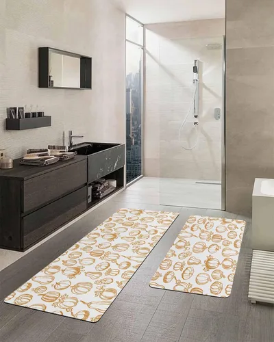 Miniatura 2 de Tapete de baño de otoño para bañera, antideslizante, de secado rápido y absorbente, de tierra de diatomeas, tapete de cocina, calabaza, cosecha
