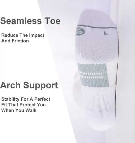 Miniatura 4 de CelerSport - Calcetines para correr, deportivas, para hombre y mujer, 6 unidades, con cojín, corte bajo, con pestaña.