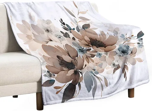 Miniatura 34 de Manta decorativa moderna de flores de acuarela, manta floral de primavera y verano, manta de 30 x 40 pulgadas, súper suave y acogedora para sofá