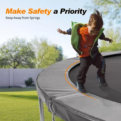 Miniatura 7 de ExacMe Almohadilla de repuesto para trampolín de 16, 15, 14, 13, 12, 10, 8 pies, cubierta de resorte de seguridad impermeable, almohadilla de marco
