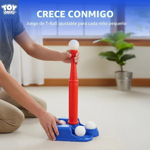 Miniatura 5 de Set de T-Ball de TOY Life para niños pequeños de 1-3 y 3-5 años, juego de bateo con bate ajustables, bat de béisbol - Set de béisbol para niños
