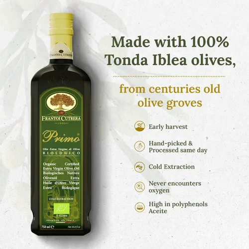 Miniatura 7 de Frantoi Cutrera Primo Aceite de Oliva Virgen Extra Orgánico Italiano Extraído en Frío Prensado en Frío, Aceite de Oliva Rico en Polifenoles