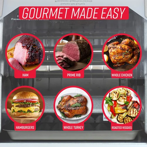 Miniatura 6 de Ronco ST5000PLAT Asador Rotatorio Digital Showtime, Edición Platino, Cocina los Alimentos Perfectamente Cada Vez, 3 Modos de Cocción: Asar, Sellar