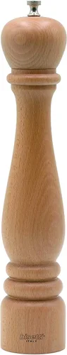 Miniatura 11 de Bisetti Molino de pimienta de madera de haya Roma de 5,12 pulgadas con molinillo de acero ajustable con acabado de nogal, fabricado en Italia