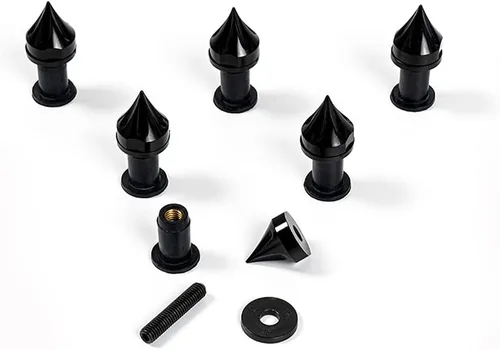 Miniatura 2 de 6 unids negro motocicletas universales parabrisas espigas pernos tornillos parabrisas M5 tornillo carenado placa placa kit de montaje pozo tuercas