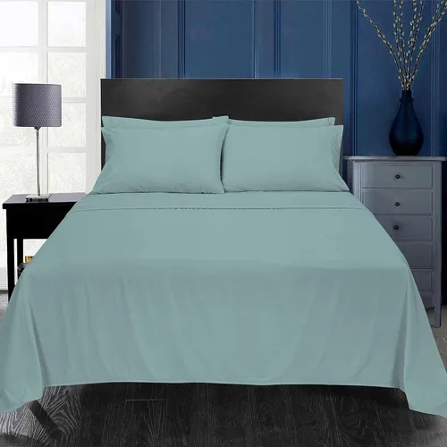 Miniatura 242 de ROYALE LINENS Juego de sábanas Cal King de 4 piezas, ropa de cama de microfibra suave cepillada de 1800 hilos, 1 sábana bajera, 1 sábana encimera, 2