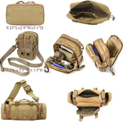 Miniatura 6 de Pack de 6 organizadores tácticos Molle para respaldo de asiento de coche - Organizador táctico de panel para vehículo con 5 bolsas Molle