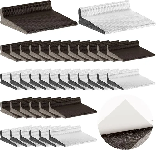Pangda 50 sellos para esquina de puerta, en forma de L, autoadhesivos, para reducción de ruido, interior y exterior, ahorro de energía (marrón,