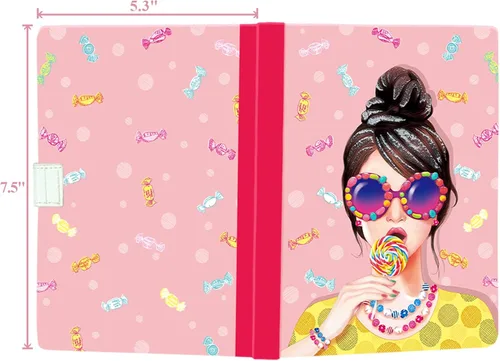 Miniatura 7 de Diario Candy Pop para niñas, regalo para adolescentes, niños, diario con bolígrafo y cierre magnético, 192 páginas para escribir, cuaderno forrado