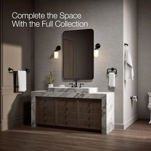 Miniatura 8 de Kohler K-72573 Artifacts - Soporte horizontal para pañuelos de barra única, color negro mate Mate negro