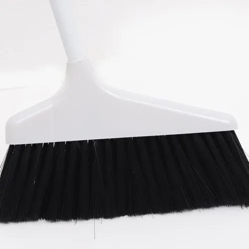 Miniatura 5 de Lurrose Juego de escoba y recogedor resistente para suelos con cerdas suaves y mango largo ergonómico para azulejos de cocina y superficies de Blanco