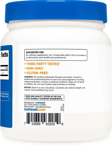 Miniatura 4 de Nutricost Betaína HCl en polvo 17.64 oz, sin gluten, sin OMG