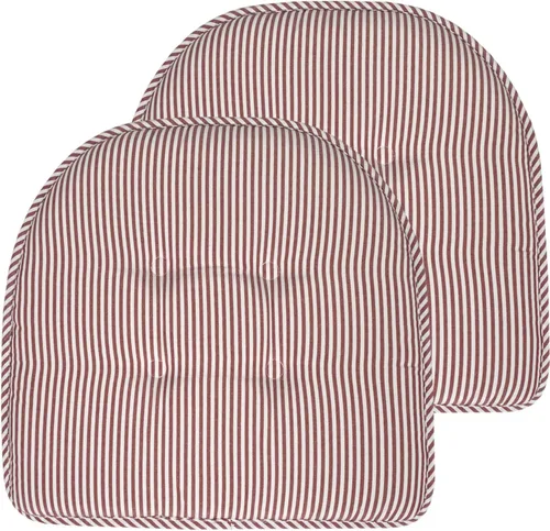 Miniatura 75 de Sweet Home Collection - Cojín de espuma viscoelástica para silla con capitoné, antideslizante, parte trasera de goma, en forma de U, 17 x 16 Piel