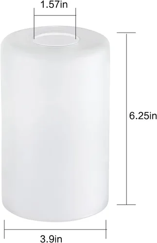 Miniatura 4 de Paquete de 8 pantallas de vidrio esmerilado blanco de repuesto, 5.9 pulgadas de altura, 3.9 pulgadas de diámetro, adaptador de 1.65 pulgadas, Vidrio