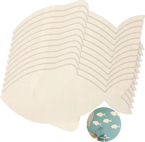Miniatura 13 de Anglechic 12 paquetes de 30 centímetros de rebanadas de madera sin acabar con forma de ancla en blanco para manualidades, adornos