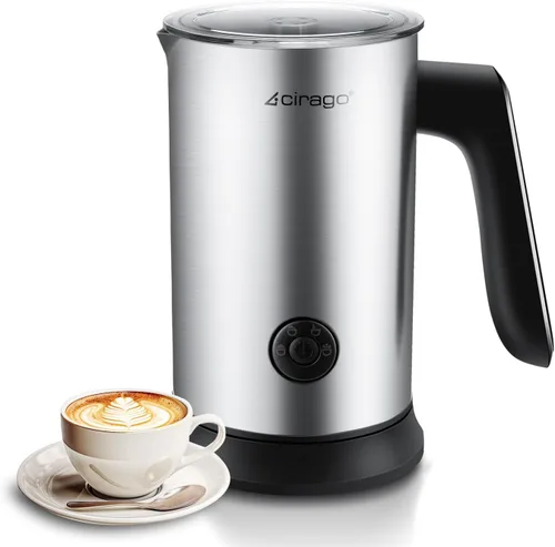 CIRAGO Espumador de leche 4 en 1, vaporizador eléctrico automático de espuma fría y caliente y calentador de leche para latte, capuchinos,