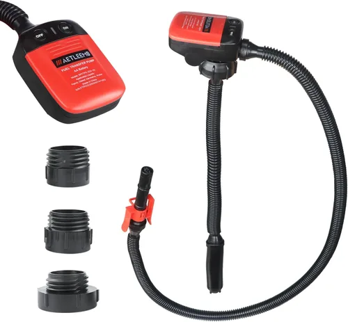 Bomba de transferencia de combustible automática con sensor de parada automática (2.4 GPM), manguera de ingreso flexible se adapta a la mayoría de