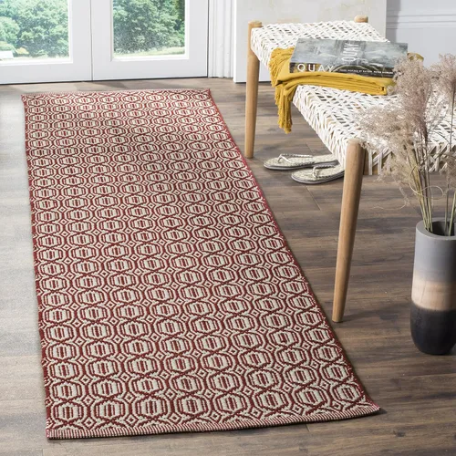 Miniatura 12 de SAFAVIEH Colección Montauk - Alfombra decorativa de 3 x 5 pies, color marfil y azul marino, tejido plano bohemio hecho a mano, de algodón, ideal