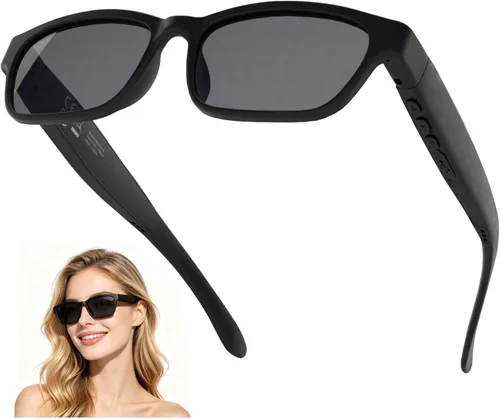 Lentes inteligentes Bluetooth para hombres y mujeres, lentes polarizados de audio con auriculares Bluetooth, micrófono, protección UV, asistente de