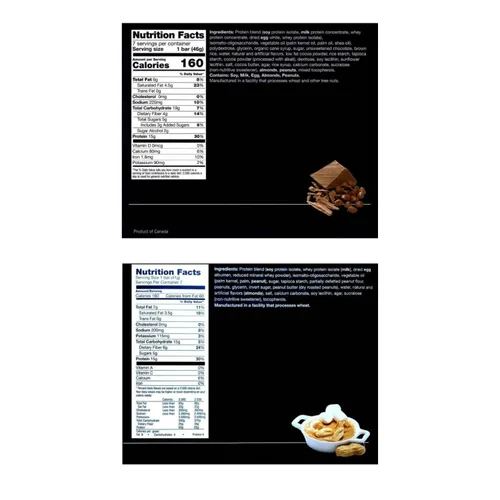 Miniatura 2 de PROTIFIT - Barra de proteína Choc-A-Lot baja en calorías y nuez esponjosa, paquete de 2, alta proteína, 0.53 oz de proteína, baja en carbohidratos
